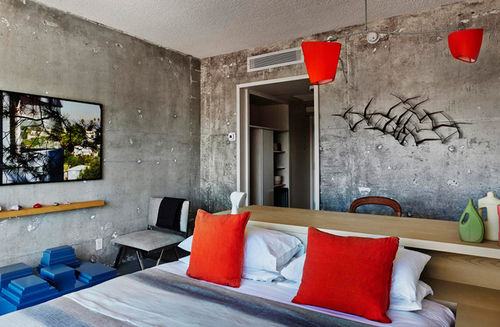 Photo of guest room at The Line hotel in Los Angeles
