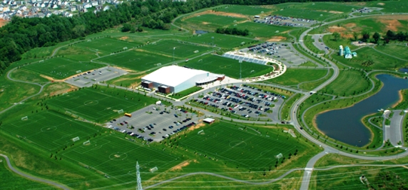 Aerial photo of Maryland Soccerplex near Germantown, Maryland